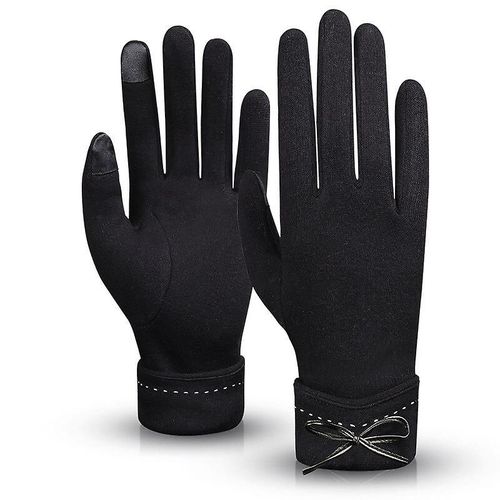 Nouvelle Mode Gants D'hiver Chaud Écran Tactile Équitation Coupe-Vent Interne En Peluche Chaud Attraper Gants De Velours Femmes Gants D'extérieur Printemps 23,5 X 9 Cm B-Balck