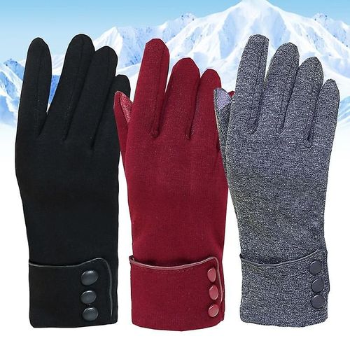 Nouvelle Mode Gants D'hiver Chaud Écran Tactile Équitation Coupe-Vent Interne En Peluche Chaud Attraper Gants De Velours Femmes Gants D'extérieur Printemps 23,5 X 9 Cm D-Pink