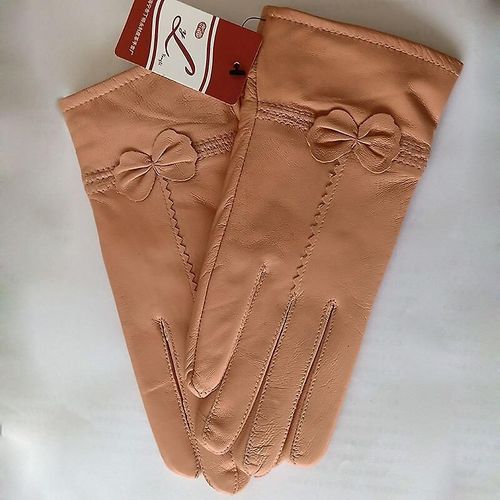 Gants Chauds D'hiver En Cuir Véritable Pour Femmes, Gants En Cuir De Mouton Véritable Pour Filles, Mode De Conduite, Gants De Luxe Doublés De Laine, Taille Unique, Rouge Corail