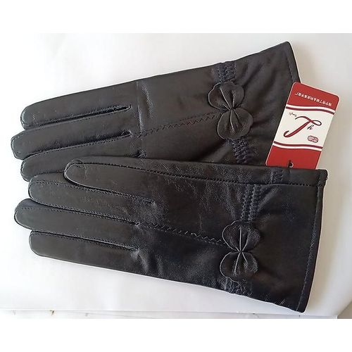 Gants Chauds D'hiver En Cuir Véritable Pour Femmes, Gants En Cuir De Mouton Véritable Pour Filles, Mode De Conduite, Gants De Luxe Doublés De Laine, Taille Unique, Noir