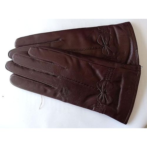 Gants Chauds D'hiver En Cuir Véritable Pour Femmes, Gants En Cuir De Mouton Véritable Pour Filles, Mode De Conduite, Gants De Luxe Doublés De Laine, Taille Unique Auburn