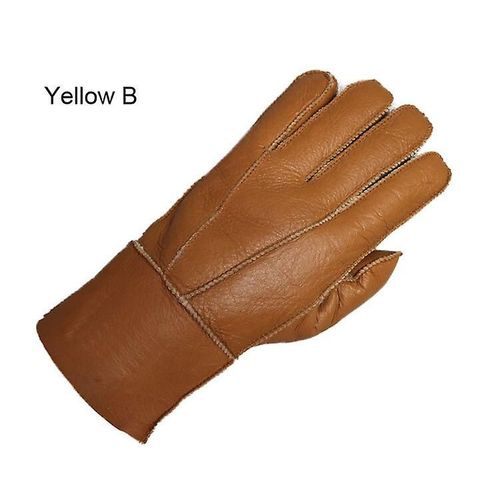 Gants D'hiver Russes Super Chauds Pour Hommes, Mitaines En Fourrure De Mouton Véritable, Pour Conduite En Plein Air, Gants De Moto, Doux Et Chauds, Coupe-Vent, Taille Unique, Jaune B