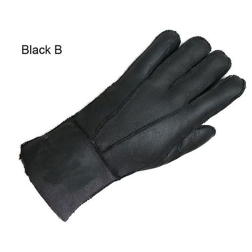 Gants D'hiver Russes Super Chauds Pour Hommes, Mitaines En Fourrure De Mouton Véritable, Pour Conduite En Plein Air, Gants De Moto, Doux Et Chauds, Coupe-Vent, Taille Unique, Noir B