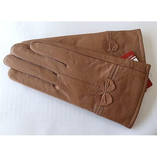 Gants Chauds D'hiver En Cuir Véritable Pour Femmes, Gants En Cuir De Mouton Véritable Pour Filles, Mode De Conduite, Gants De Luxe Doublés De Laine, Taille Unique, Kaki