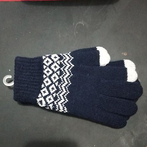 Hiver Hommes/Femmes Chaud Jacquard Stretch Tricot Gants Femme Imprimer Accessoires Magiques Laine Doigt Complet Gants Épaissir Mitaines Taille Unique B39 Cyan
