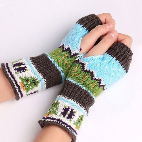 Gants Chauffants Sans Doigts Pour Bras Tricotés De Noël, Gants D'hiver Unisexes, Mitaines Douces Et Chaudes, Gris Foncé