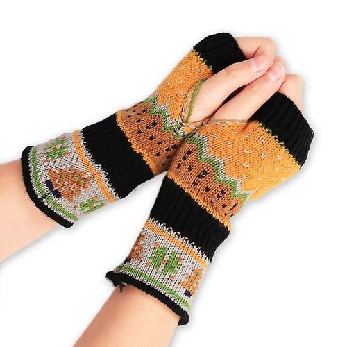 Gants Chauffants Sans Doigts Pour Bras Tricotés De Noël, Gants D'hiver Unisexes, Mitaines Douces Et Chaudes, Noires