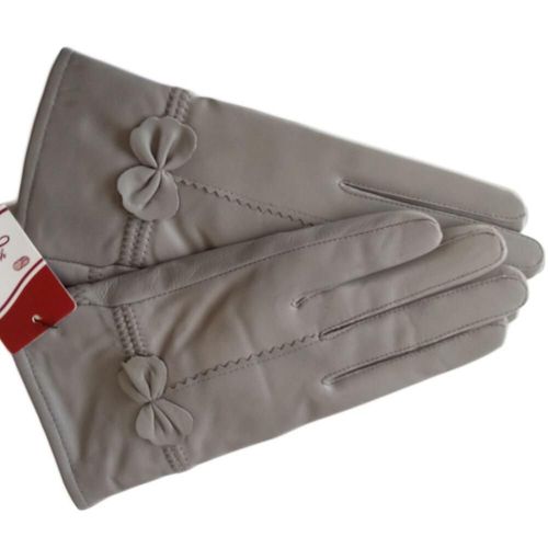 Gants Chauds D'hiver En Cuir Véritable Pour Femmes, Gants En Cuir De Mouton Véritable Pour Filles, Mode De Conduite, Gants De Luxe Doublés De Laine, Taille Unique, Argent