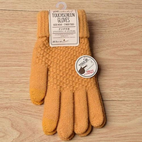 Hiver Hommes/Femmes Chaud Jacquard Stretch Tricot Gants Femme Imprimer Accessoires Magiques Laine Doigt Complet Gants Épaissir Mitaines Taille Unique Kaki