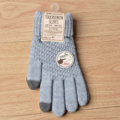 Hiver Hommes/Femmes Chaud Jacquard Stretch Tricot Gants Femme Imprimer Accessoires Magiques Laine Doigt Complet Gants Épaissir Mitaines Taille Unique Gris