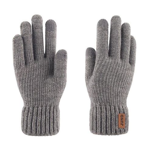 Mode Femmes Twist Fleurs Laine Tricot Mittensunisexe Double Épaissir Plus Velours Doigt Complet Cachemire Chaud Conduite Mitaines Taille Unique Gris Clair