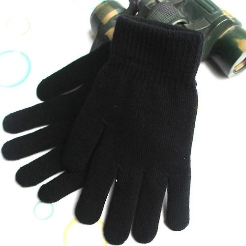 1 Paire De Gants Tricotés Chauds D'hiver Pour Hommes, Gants Flexibles À Doigt Complet, En Laine Épaisse Et En Cachemire Pour Smartphone Et Tablette 2