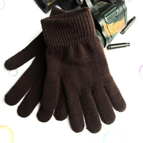 1 Paire De Gants Tricotés Chauds D'hiver Pour Hommes, Gants Flexibles À Doigt Complet, En Laine Épaisse Et En Cachemire Pour Smartphone Et Tablette 5