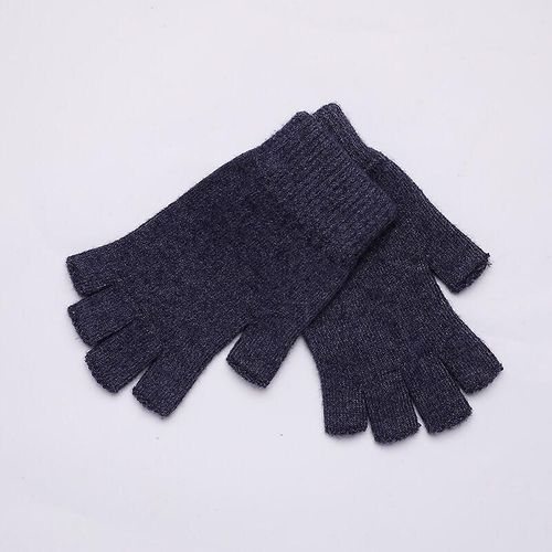 Femmes Hommes Demi Doigt Cachemire Gant Court Laine Tricoté Poignet Mitaines Hiver Chaud Unisexe Laine Stretch Gants Sans Doigts Élastique 13gris Foncé