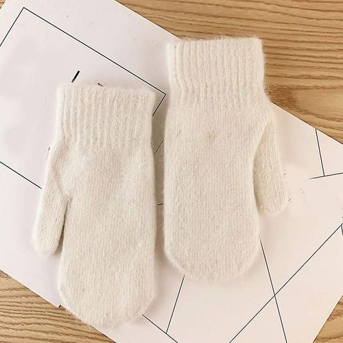 Paire De Gants D'hiver Pour Femme, Mignons Et Chauds En Peluche, Gants D'équitation Pour Femme, Gants Moelleux Pour Femme, Gants D'hiver, Taille Unique, Blanc