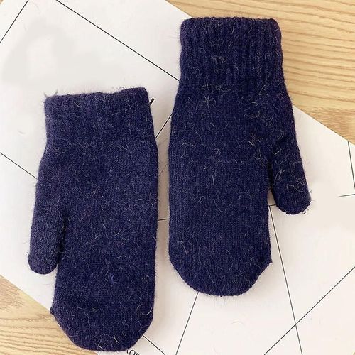 Paire De Gants D'hiver Pour Femme - Gants D'équitation Chauds En Peluche - Gants Pour Femme - Gants D'hiver Moelleux - Taille Unique - Bleu Marine