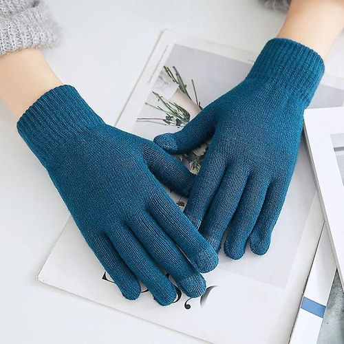 Paire De Gants D'hiver Pour Femme - Gants D'équitation Chauds En Peluche - Gants Pour Femme - Gants D'hiver Moelleux - Taille Unique - Bleu Lac