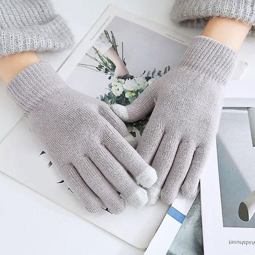 Paire De Gants D'hiver Pour Femme, Mignons Et Chauds En Peluche, Gants D'équitation Pour Femme, Gants Moelleux Pour Femme, Gants D'hiver, Taille Unique, Gris