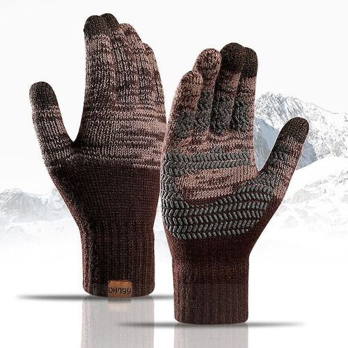 Gants D'hiver Tricotés En Cachemire Pour Femmes Et Hommes, Gants Chauds Et Épais Pour L'automne Et L'hiver, Gants De Ski À Écran Tactile, Taille Unique, Bleu Marine