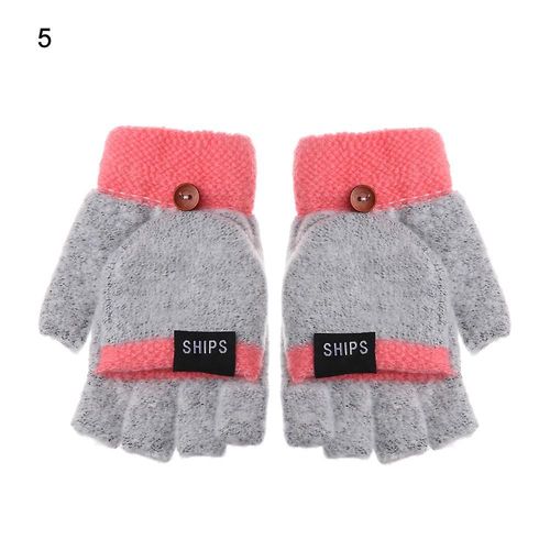Gants D'hiver En Laine Épais Et Chauds, Tricotés, Sans Doigts, Flexibles, Avec Doigts Exposés, Mitaines Épaisses Pour Hommes Et Femmes, Taille Unique, 5-Style2