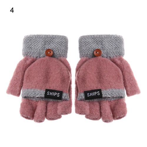 Gants D'hiver En Laine Épais Et Chauds, Tricotés, Sans Doigts, Flexibles, Avec Doigts Exposés, Mitaines Épaisses Pour Hommes Et Femmes, Taille Unique, 4-Style2