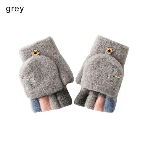 Gants D'hiver En Laine Épais Et Chauds, Tricotés, Sans Doigts, Flexibles, Avec Doigts Exposés, Mitaines Épaisses Pour Hommes Et Femmes, Taille Unique, Gris-Style3