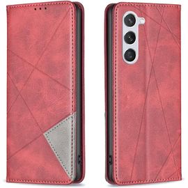 Coque Pour Samsung Galaxy S23, Housse Portefeuille En Cuir Etui De Protection Avec Slim Tpu Silicone Bumper Antichoc Magnétique Flip Case, Porte Cartes Avec Fonction Support Cover (Rouge)