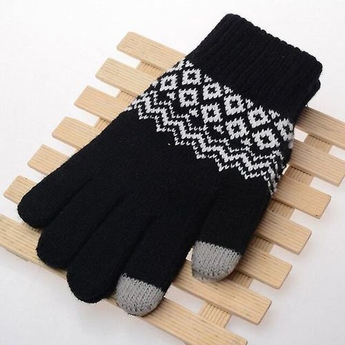 Gants D'hiver Pour Écran Tactile Pour Femmes Et Hommes, Mitaines Chaudes Et Extensibles En Tricot, Imitation Laine, Doigt Complet, Crochet Épais, Taille Unique 14b