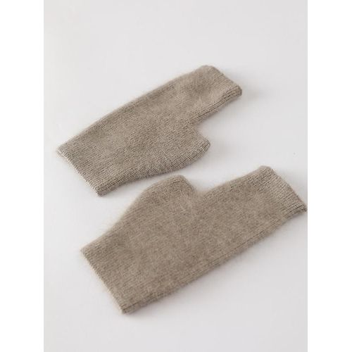 Vison Cachemire Automne Hiver Gants Mitaines Chaudes En Laine De Raton Laveur Mitaines Longueur Du Poignet Avec Trou Pour Le Pouce Mitaines Coréenne Femme Belle Taille Unique 14 Camel