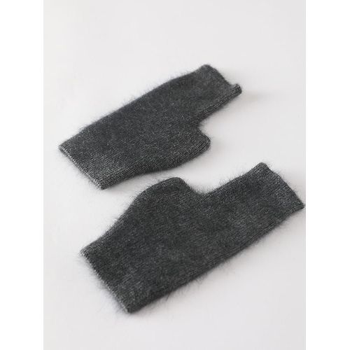 Vison Cachemire Automne Hiver Gants Mitaines Chaudes En Laine De Raton Laveur Mitaines Longueur Du Poignet Avec Trou Pour Le Pouce Mitaines Coréenne Femme Belle Taille Unique 11 Gris Foncé