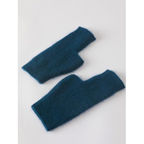 Vison Cachemire Automne Hiver Gants Mitaines Chaudes En Laine De Racoon Mitaines Longueur Du Poignet Avec Trou Pour Le Pouce Mitaines Coréenne Femme Belle Taille Unique 04 Bleu Mer