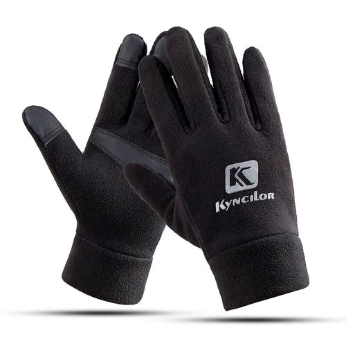 Gants Thermiques En Polaire Pour Écran Tactile, Pour Hommes Et Femmes, Pour Le Cyclisme, La Randonnée, Le Camping, Le Ski, La Course À Pied, L, Noir, Hiver
