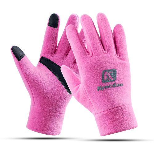 Hommes Femmes Hiver Thermique Polaire Gants Tactiles Gants De Cyclisme Pour Randonnée Camping Ski Course M Rose