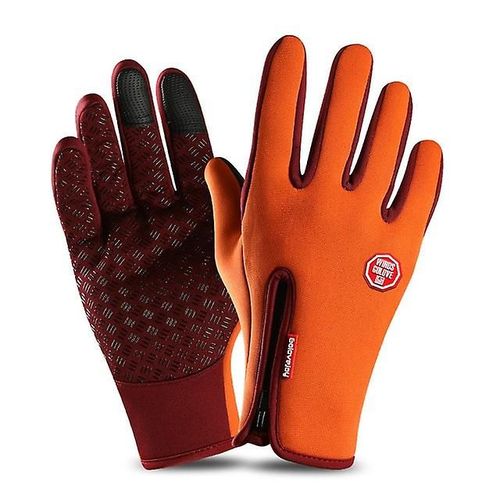 Gants De Ski D'hiver Pour Hommes Et Femmes, Chauds Et Imperméables, Cyclisme, Camping, Moto, Randonnée, Automne, Écran Tactile, Coupe-Vent, Course À Pied, Pour Femmes, L Upgrade Orange