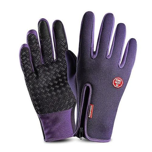 Gants De Ski D'hiver Pour Hommes Et Femmes, Chauds Et Imperméables, Cyclisme, Camping, Moto, Randonnée, Automne, Écran Tactile, Coupe-Vent, Course À Pied, Pour Femmes, M Mise À Niveau Violet