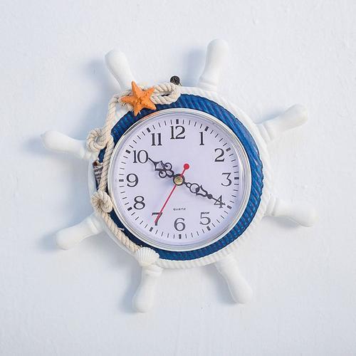 Horloges Plage Mer Thème Grande Horloge Décoration Nautique Silencieux Extérieur Horloge Murale Avec Corde Décor