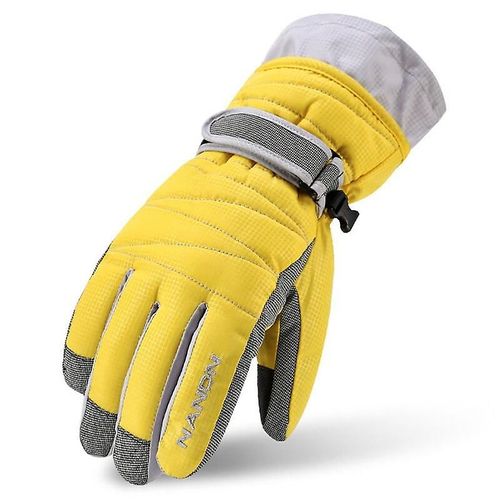 Gants De Ski De Snowboard De Montagne Chauds D'hiver Pour Hommes Et Femmes, Mitaines De Ski De Neige Froide, Imperméables, Motoneige Xl Jaune