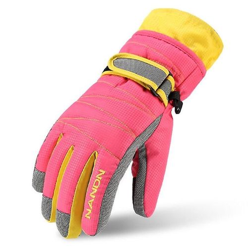 Gants De Ski De Snowboard De Montagne Chauds D'hiver Hommes Femmes Mitaines De Ski De Neige Froide Imperméable Motoneige L Rose