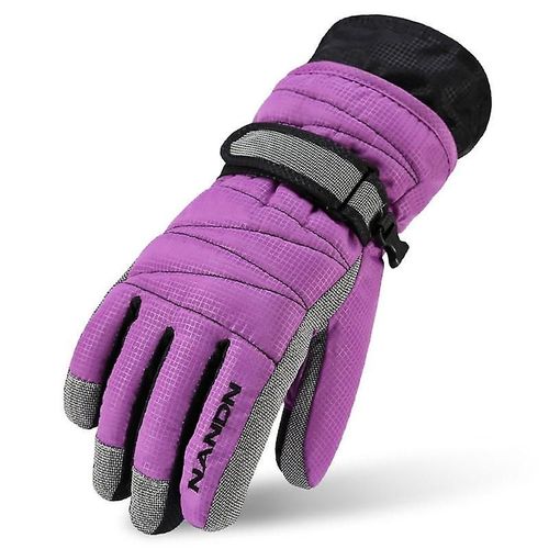 Gants De Ski De Snowboard De Montagne Chauds D'hiver Hommes Femmes Mitaines De Ski De Neige Froide Imperméables Motoneige L Violet