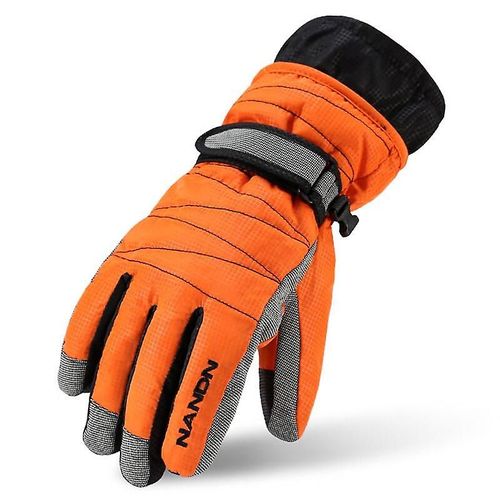 Gants De Ski De Snowboard De Montagne Chauds D'hiver Hommes Femmes Mitaines De Ski De Neige Froide Imperméables Motoneige L Orange
