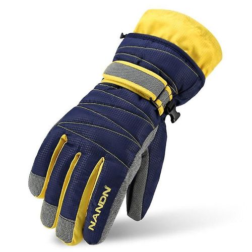 Gants De Ski De Snowboard De Montagne Chauds D'hiver Hommes Femmes Mitaines De Ski De Neige Froide Imperméables Motoneige L Bleu Foncé