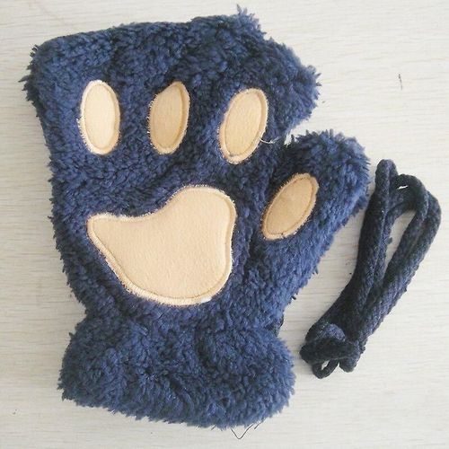 Mitaines D'hiver En Fourrure De Lapin Pour Femmes, Gants Sans Doigts, En Peluche, Chauds, Doux, Épais, Pour Femmes Et Filles, Flexibles, Demi-Doigt, Taille Unique, Style Griffe