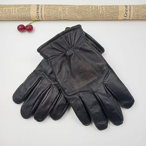 Nouveau Hiver Chaud Mitaines En Cuir Véritable Pour Hommes 3 Couches Épais En Cuir De Mouton Polaire Gants Hommes En Plein Air Chaud Coton Mitaines L For Men B