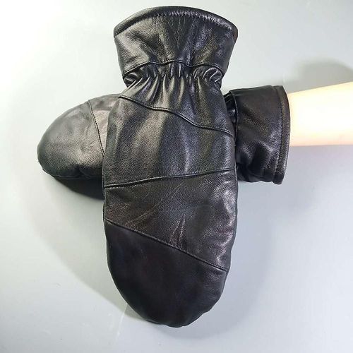 Nouveau Hiver Chaud Mitaines En Cuir Véritable Pour Hommes 3 Couches Épais En Cuir De Mouton Polaire Gants Hommes En Plein Air Chaud Coton Mitaines M Pour Femmes Ou Hommes A