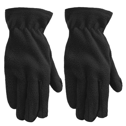 Paire De Nouveaux Gants Polaires En Daim Polaire, Chauds D'hiver, Mitaines Lavables En Plein Air, Gants De Couleur Unie, Doigt Complet, Taille Unique, Noir