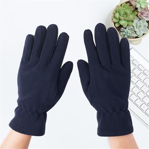 Paire De Nouveaux Gants Polaires En Daim Polaire Pour L'hiver, Chauds, Mitaines Lavables En Plein Air, Gants De Couleur Unie, Doigt Complet, Taille Unique, Vin Rouge