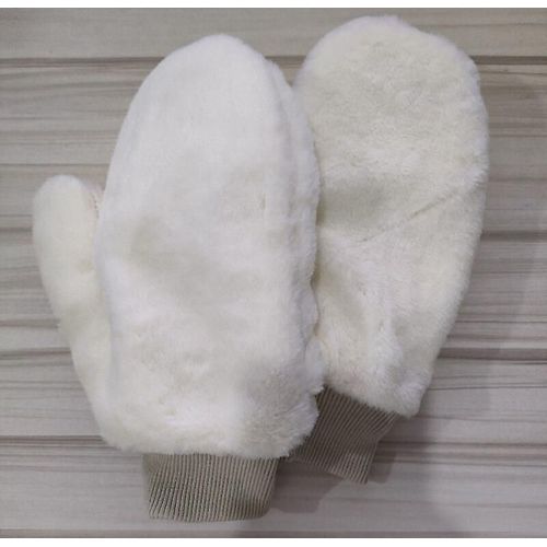 Mitaines D'hiver En Cachemire Pour Femmes, À La Mode, Col Suspendu, Fausse Fourrure De Lapin Épaisse, Gants De Conduite, Même Les Doigts, Gants Chauds Tricotés, Taille Unique, Blanc
