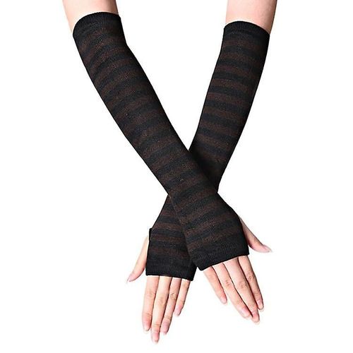 Anime Gant Cosplay Darkly Ninja Mitten Oversleeve Homme Femmes Mode Sun Block Garder Au Chaud Manchette Taille Unique Café Noir