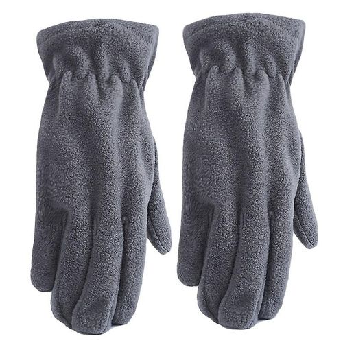 Gants De Travail Gant D'hiver Doublures Coupe-Vent Polaire Thermique Chauffe-Mains Par Temps Froid Pour Hommes Et Femmes Gants Chauds Gris Clair