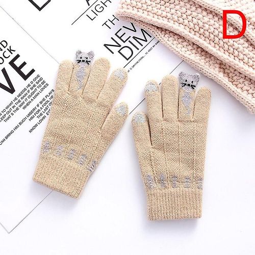 Gants D'hiver Pour Écran Tactile Pour Femmes Et Hommes, Mitaines Chaudes Et Extensibles En Tricot, Imitation Laine, Doigt Complet, Het Épais D